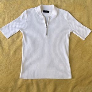 Medium White mock-neck shirt